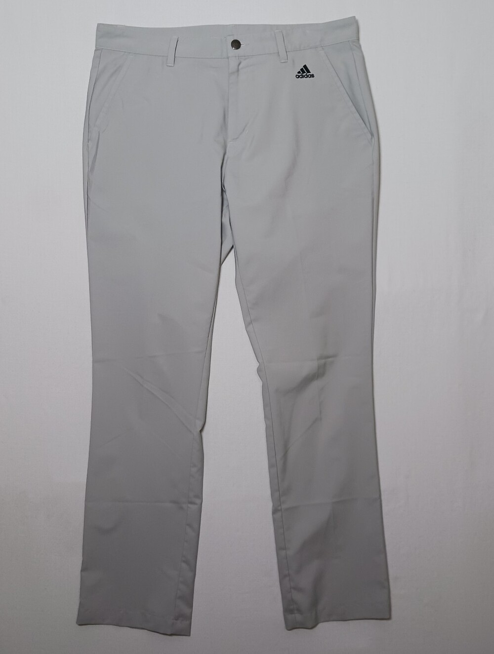 Adidas Mens Climalite 3 Stripe Golf Pants 34X32 Gray Dm3080 Flat Front